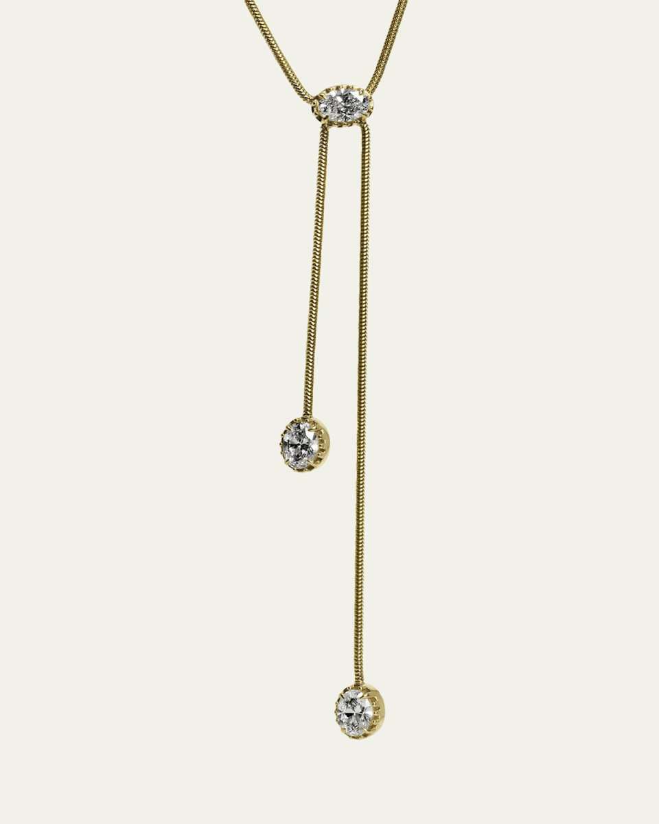 Taliesin Oval Bolo Lariat Necklace with Lab-Grown Diamonds